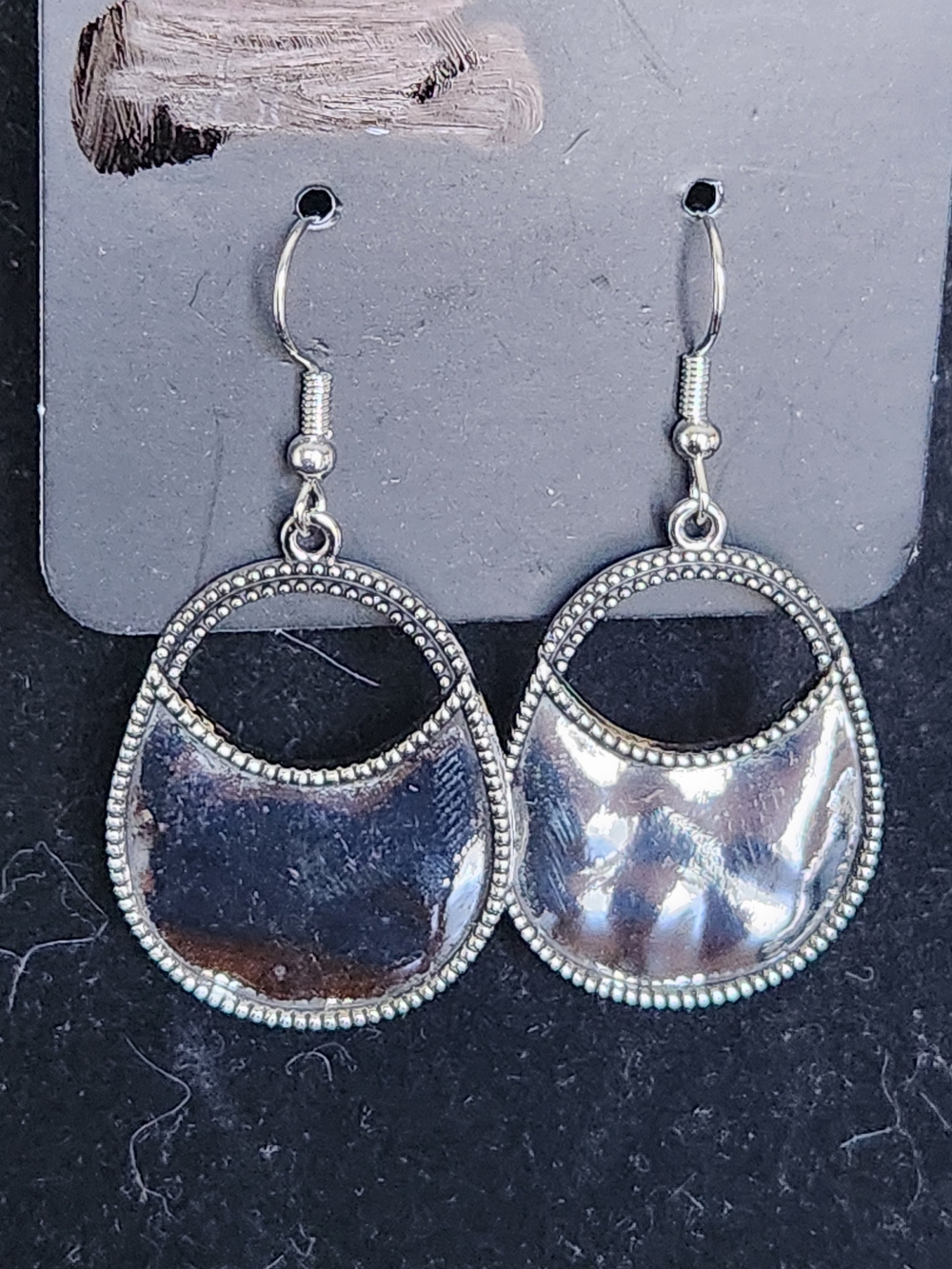 Silver Tone Hoop Drop Earrings - Women's Fashion Jewelry